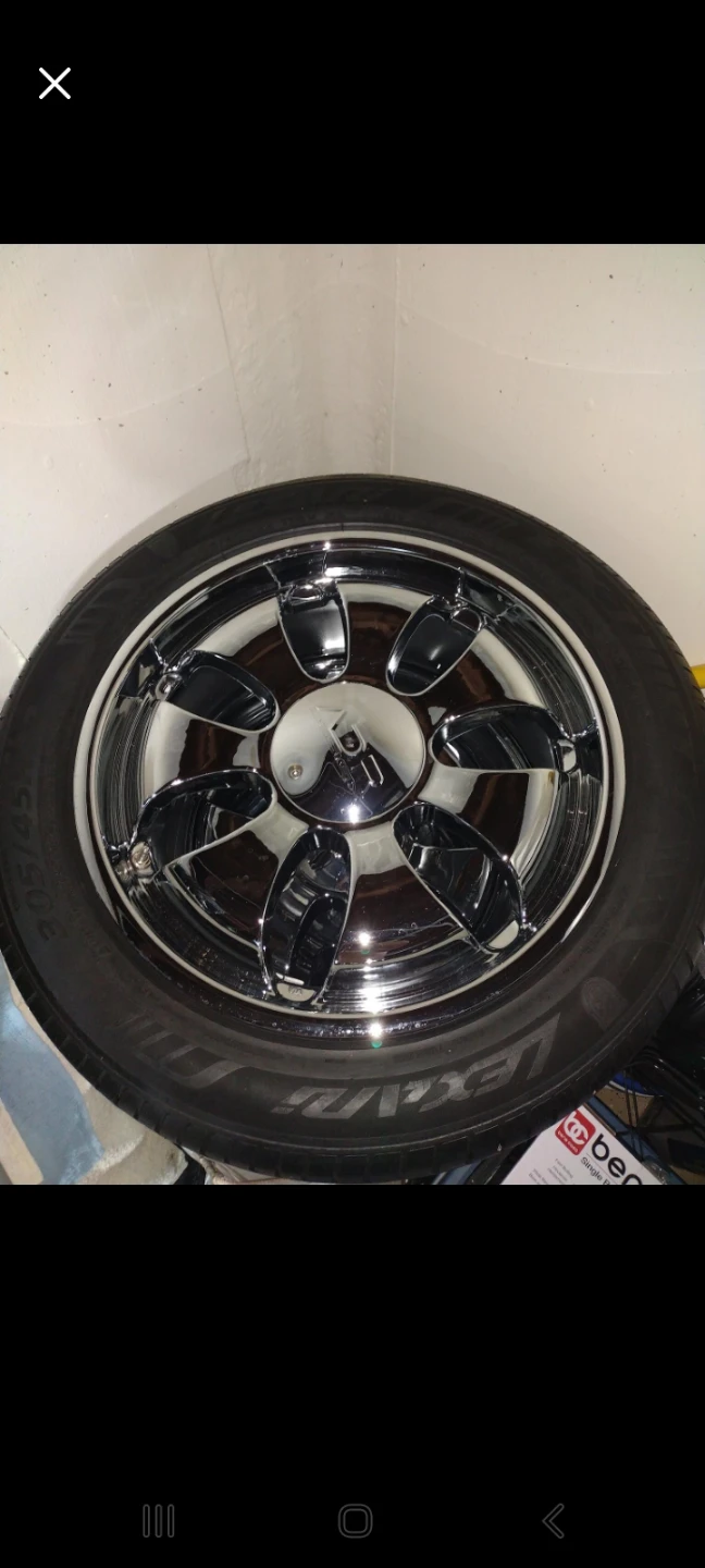 Tires with chrome rims