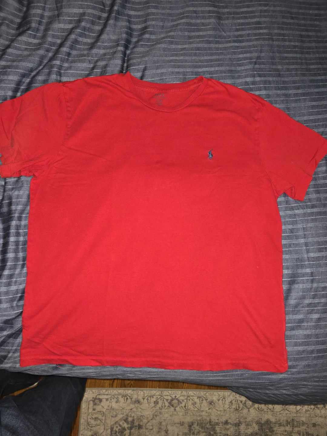 Lg - Ralph Lauren Polo T-Shirt Red with Pony Logo (CLEAN)