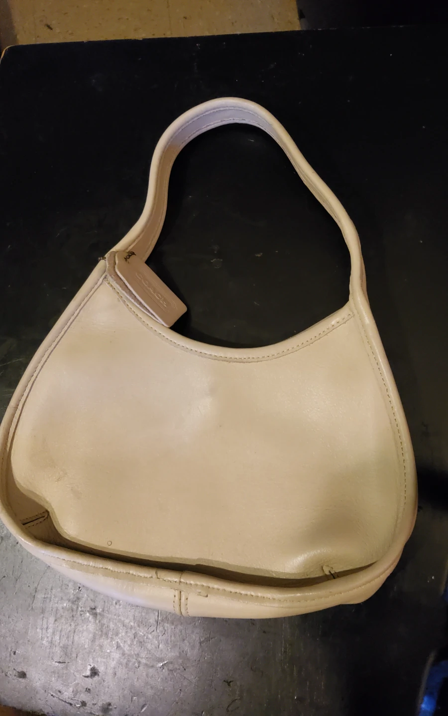 Coach Beige Leather Hobo Shoulder Bag