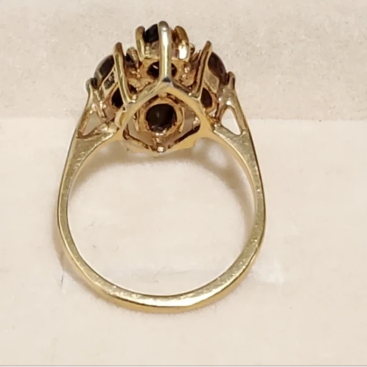 Antique Tiger Eye Marquise Cluster Ring - photo 4