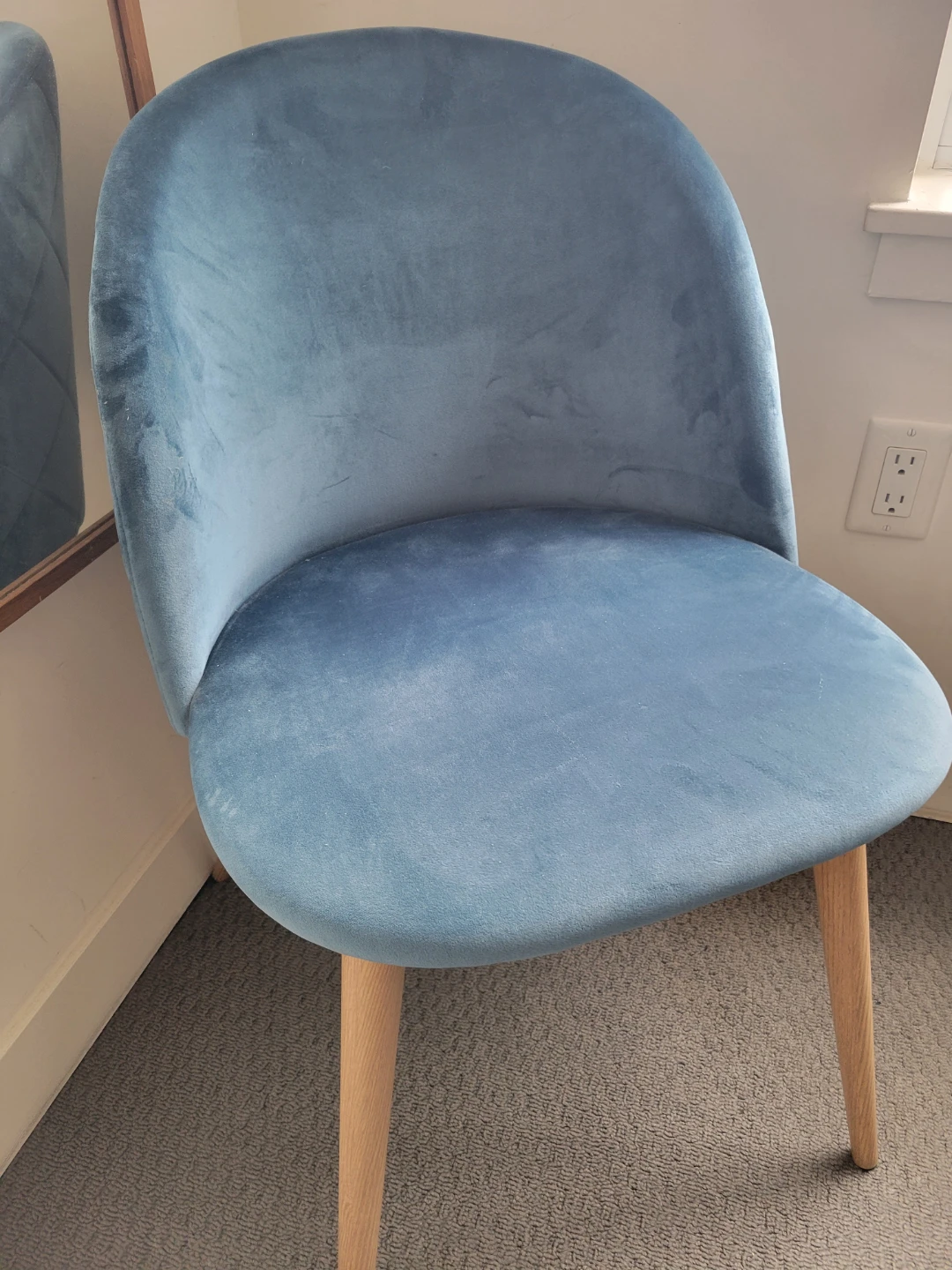 Blue velvet chair