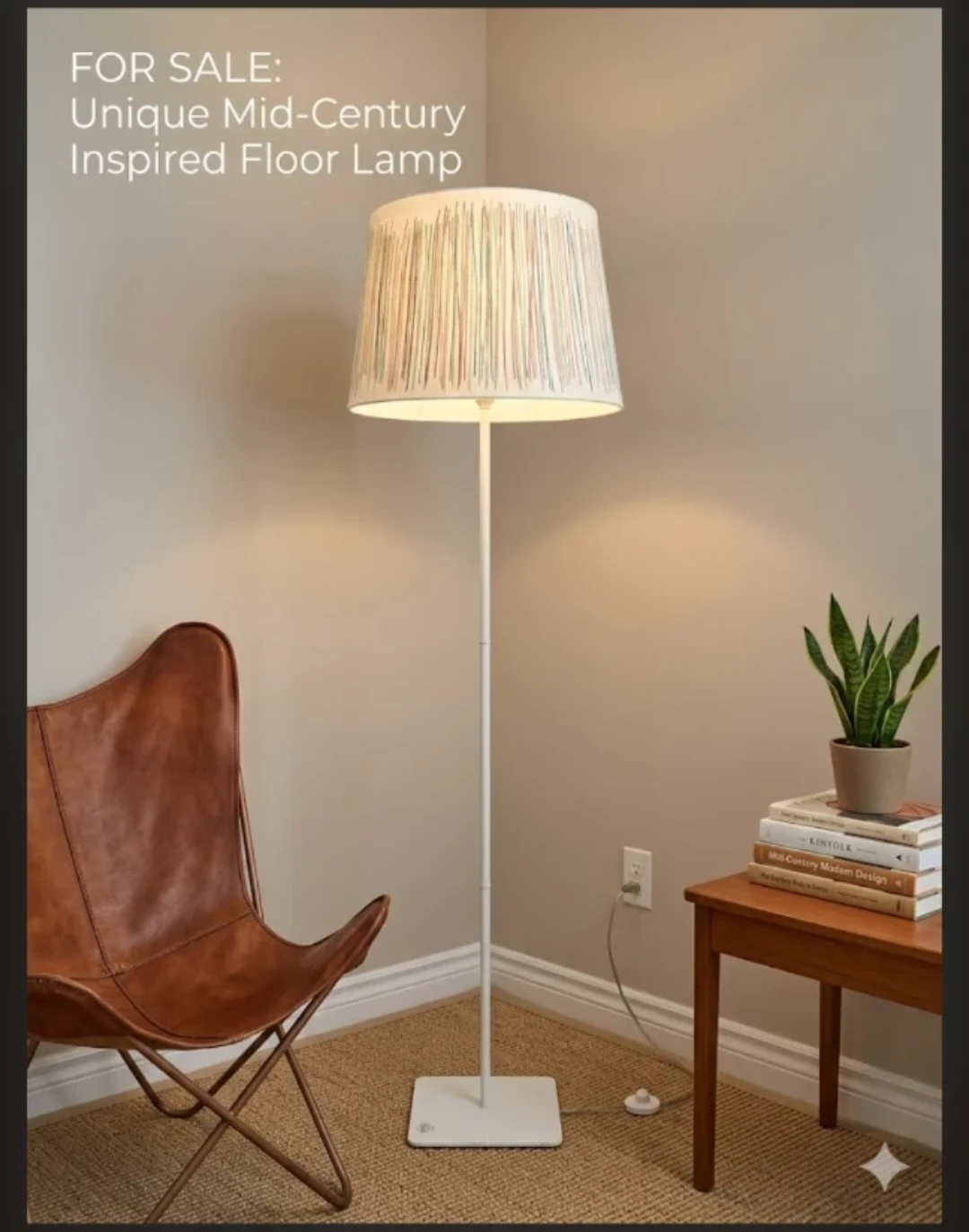 Floor Lamp with Striped Shade