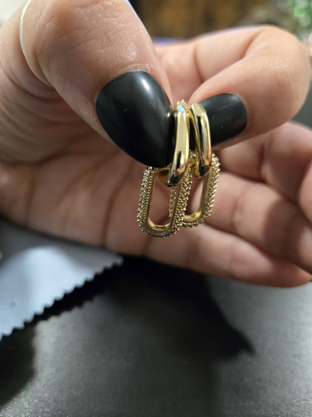 Gold Hoop and Link Earrings Set - photo 4