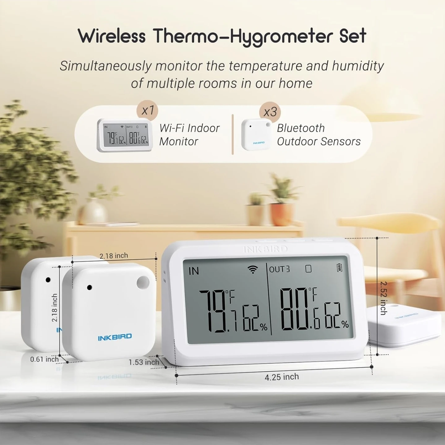 INKBIRD Wireless Thermo-Hygrometer Set - photo 2