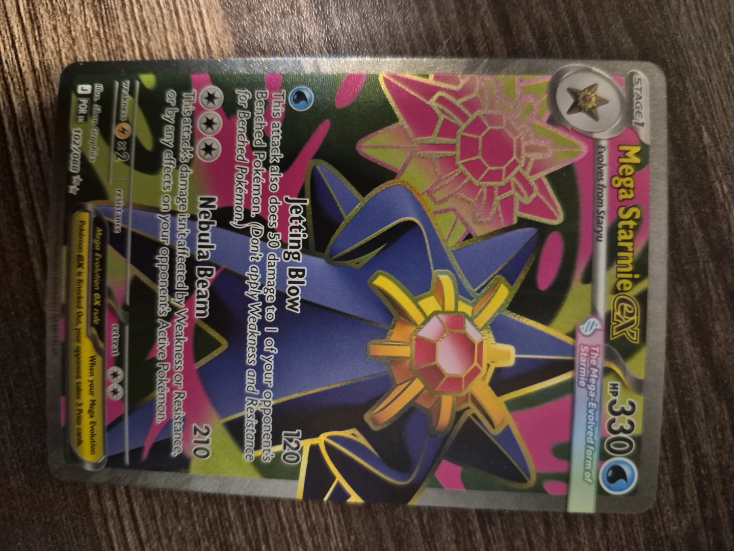 Pokemon Mega Starmie EX Trading Card 102/088
