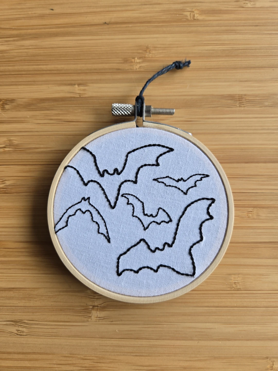 Handmade Bat Embroidery Hoop Art - photo 2