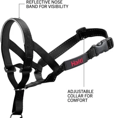 Halti Black Dog Headcollar - Adjustable