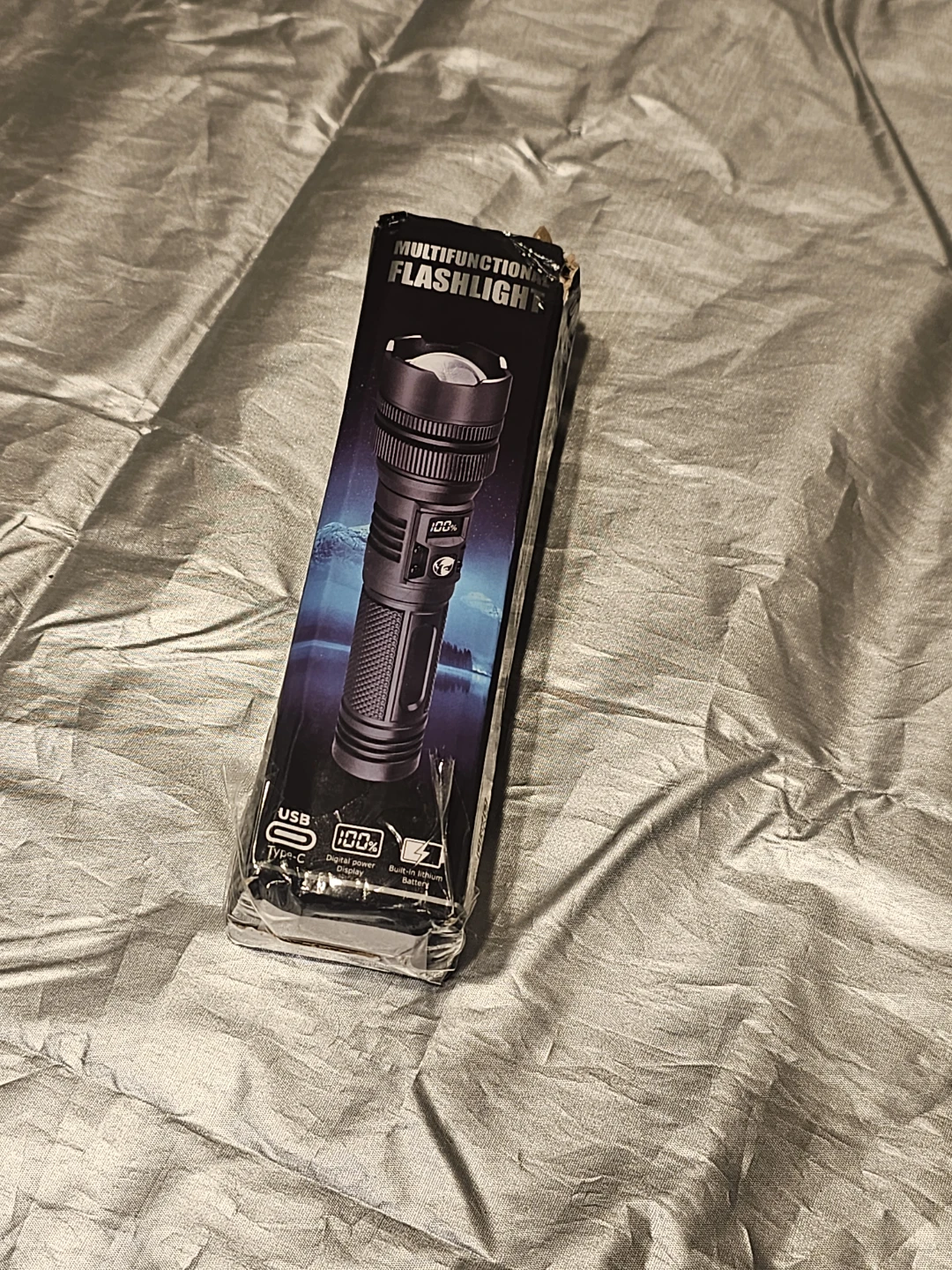 Multifunctional Flashlight with Digital Power Display and USB-C
