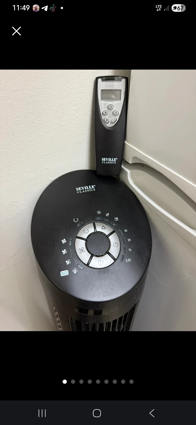 Pair (2) matching - Seville Classics Tower Fans with a Remote