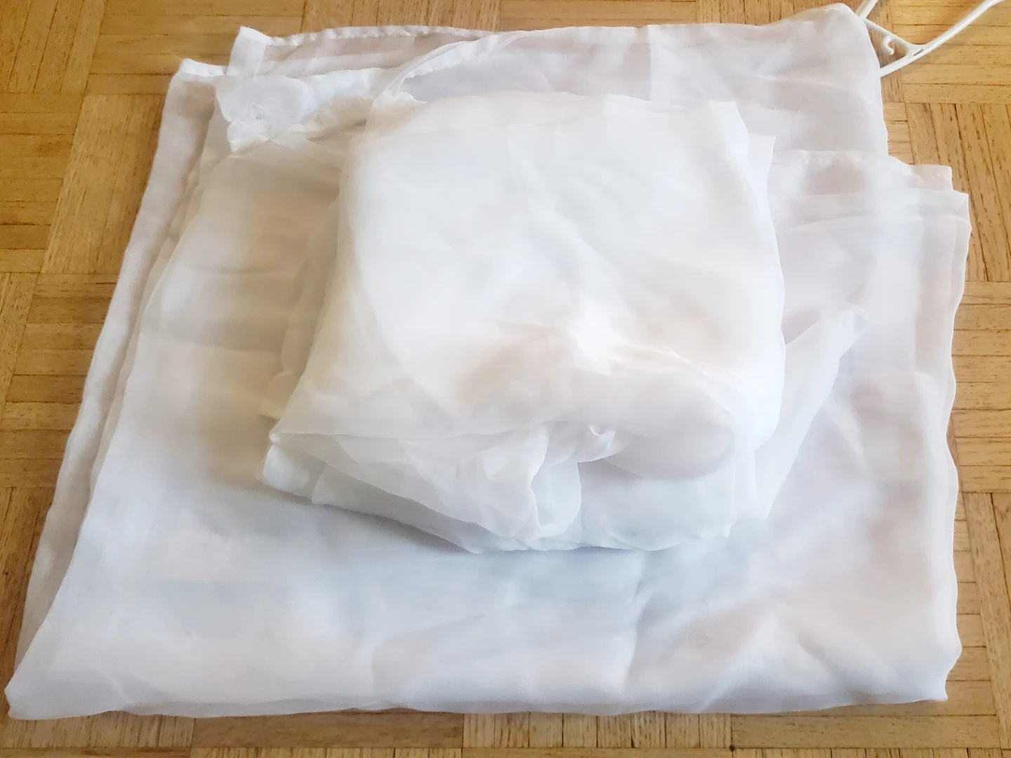 Set of White Sheer Fabric Curtains
