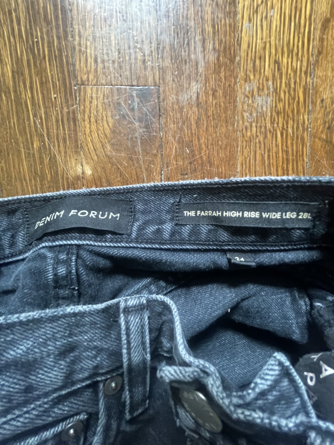 DENIM FORUM THE FARRAH HIGH RISE WIDE LEG JEANS - photo 2