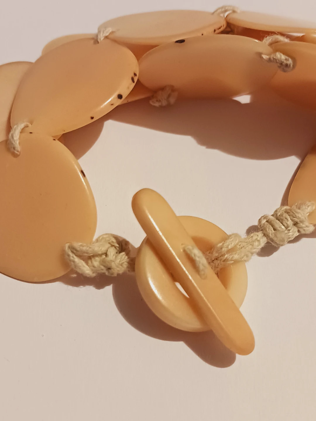 Handcrafted  Beige Tone Bracelet with Toggle Clasp - photo 4