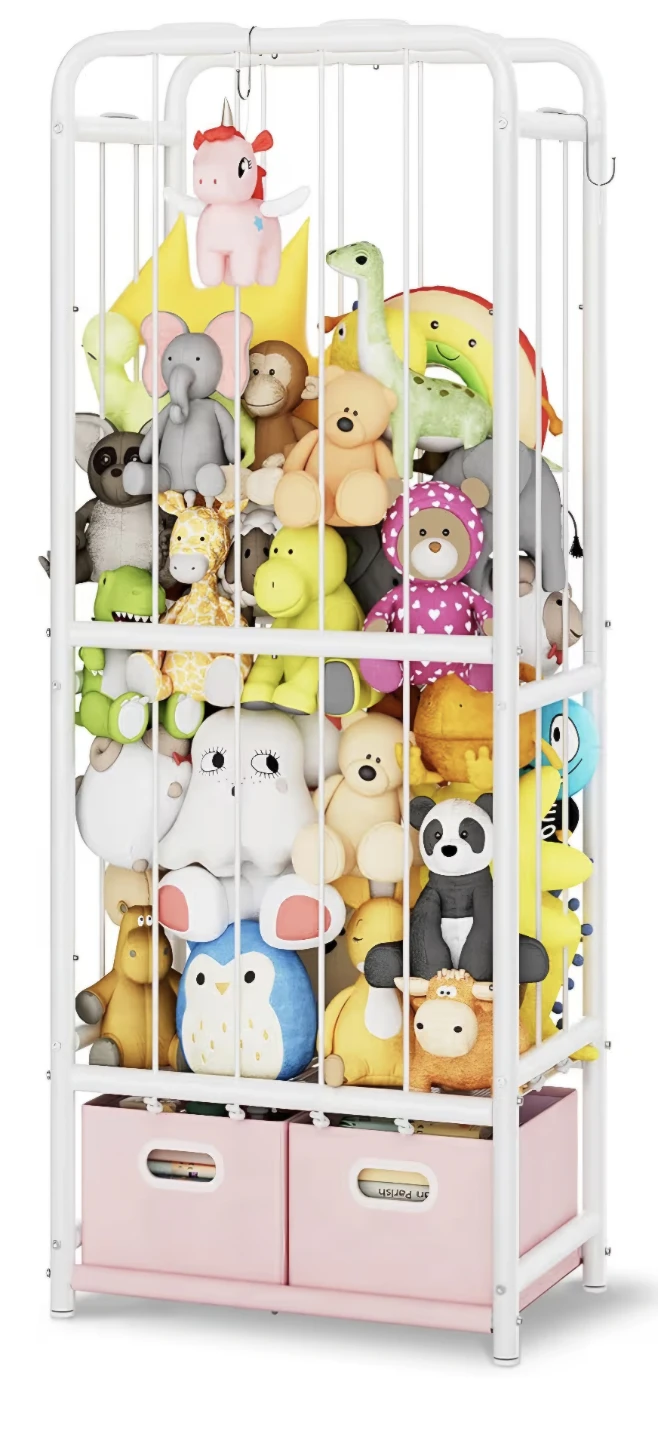 White Metal Toy Storage Organizer