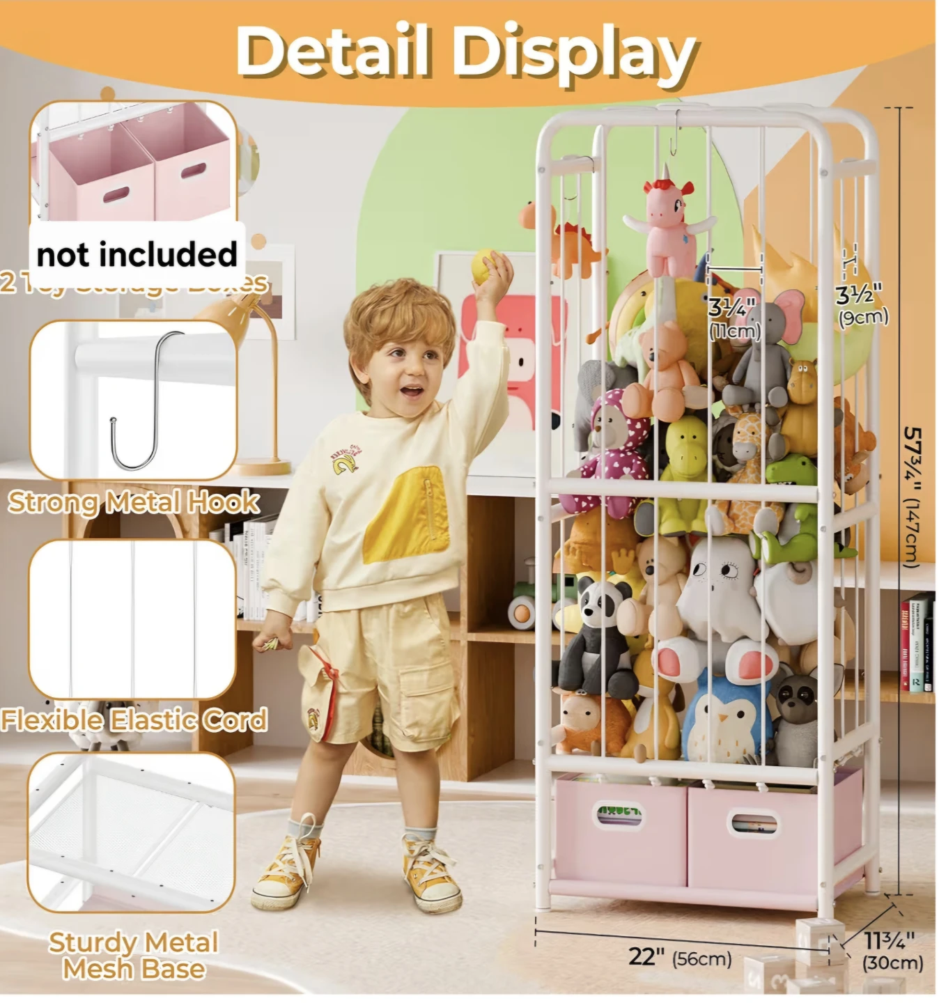 White Metal Toy Storage Organizer - photo 2