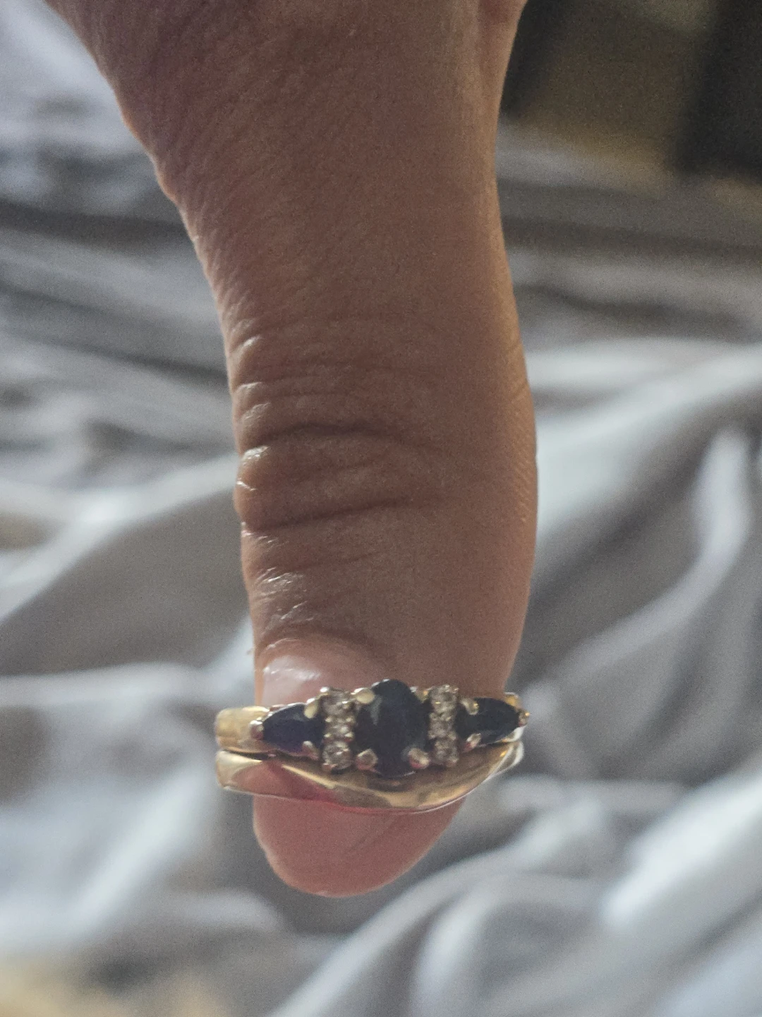 10K Gold Sapphire and Diamond Ring