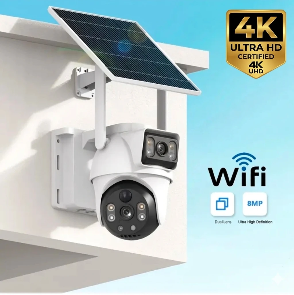 4K Ultra HD WiFi Security Camera with Solar Panel