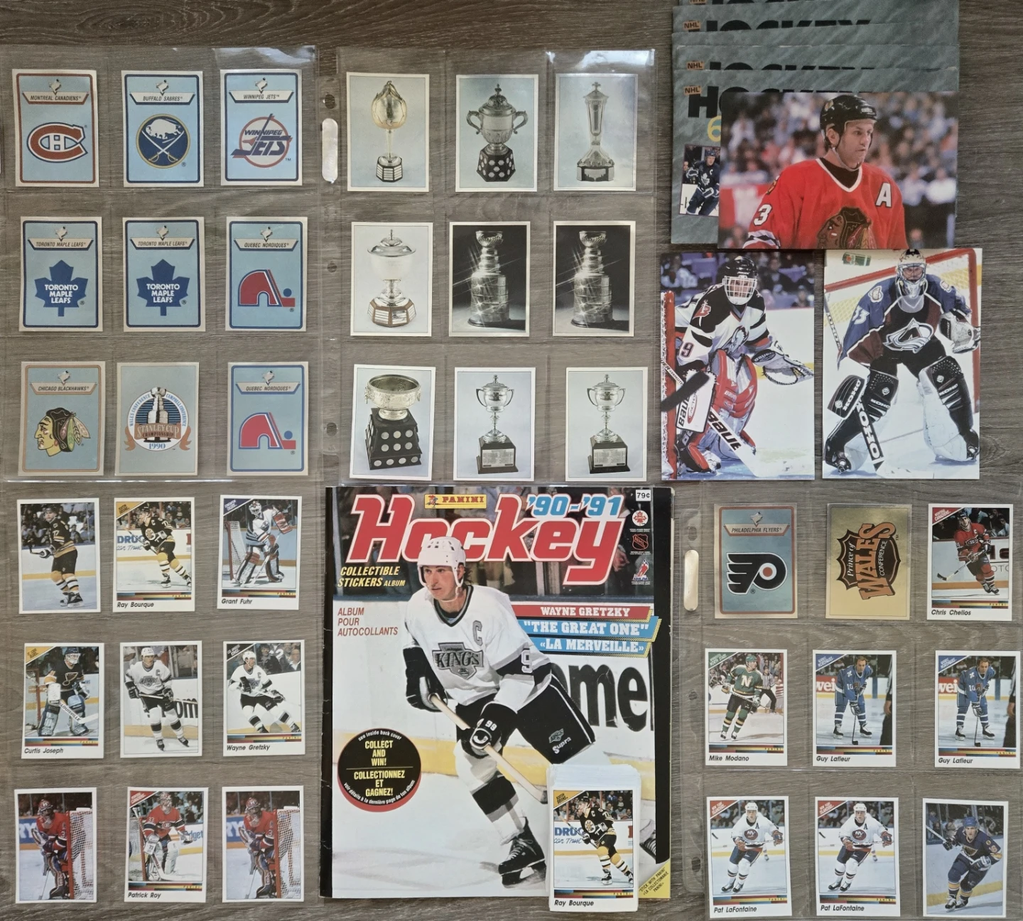 Vintage 90's Panini NHL Hockey Stickers+Photo Lot
