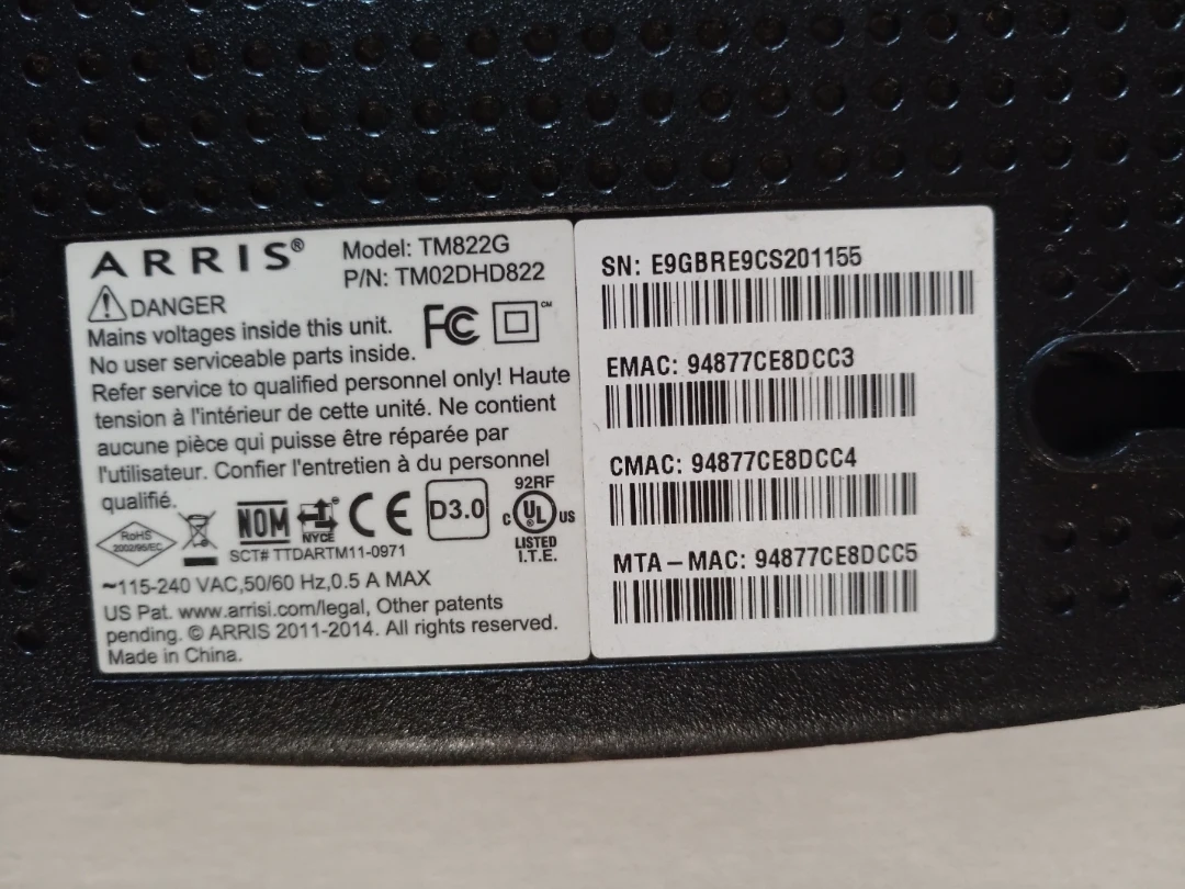 ARRIS TM822G DOCSIS 3.0 Cable Modem - photo 4