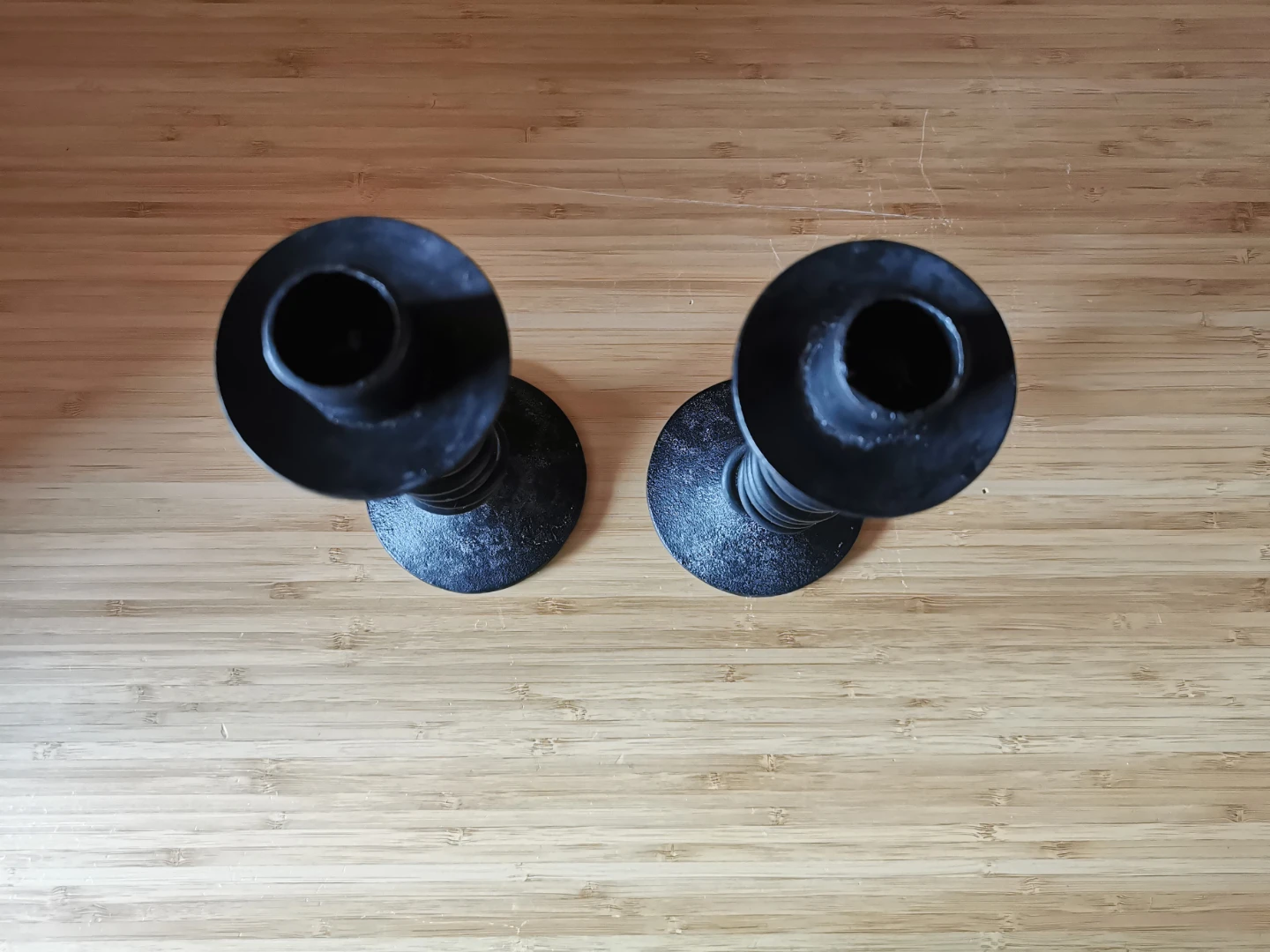 Vintage Brutalist Style Wrought Iron Spiral Candle Holders - photo 3