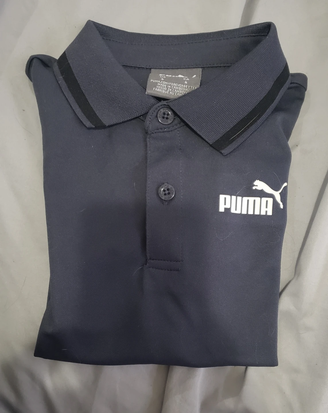 Puma Boys' Short Sleeve Polo Shirt Size 4 - Navy - photo 3