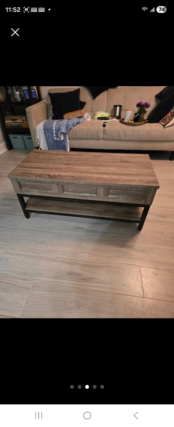 Lift Top Coffee Table with Storage - photo 2