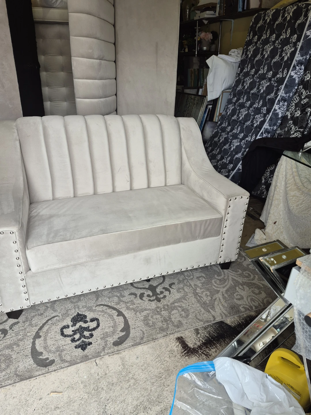 Upholstered sofa set  with Studded Trim - photo 5