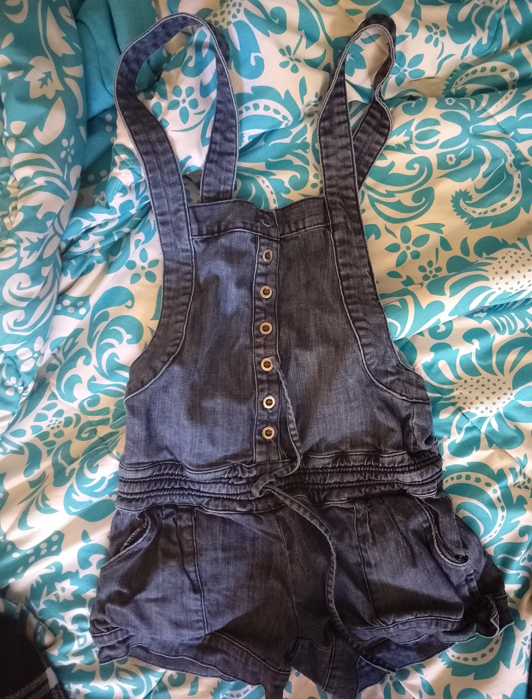 Denim Overalls Shorts
