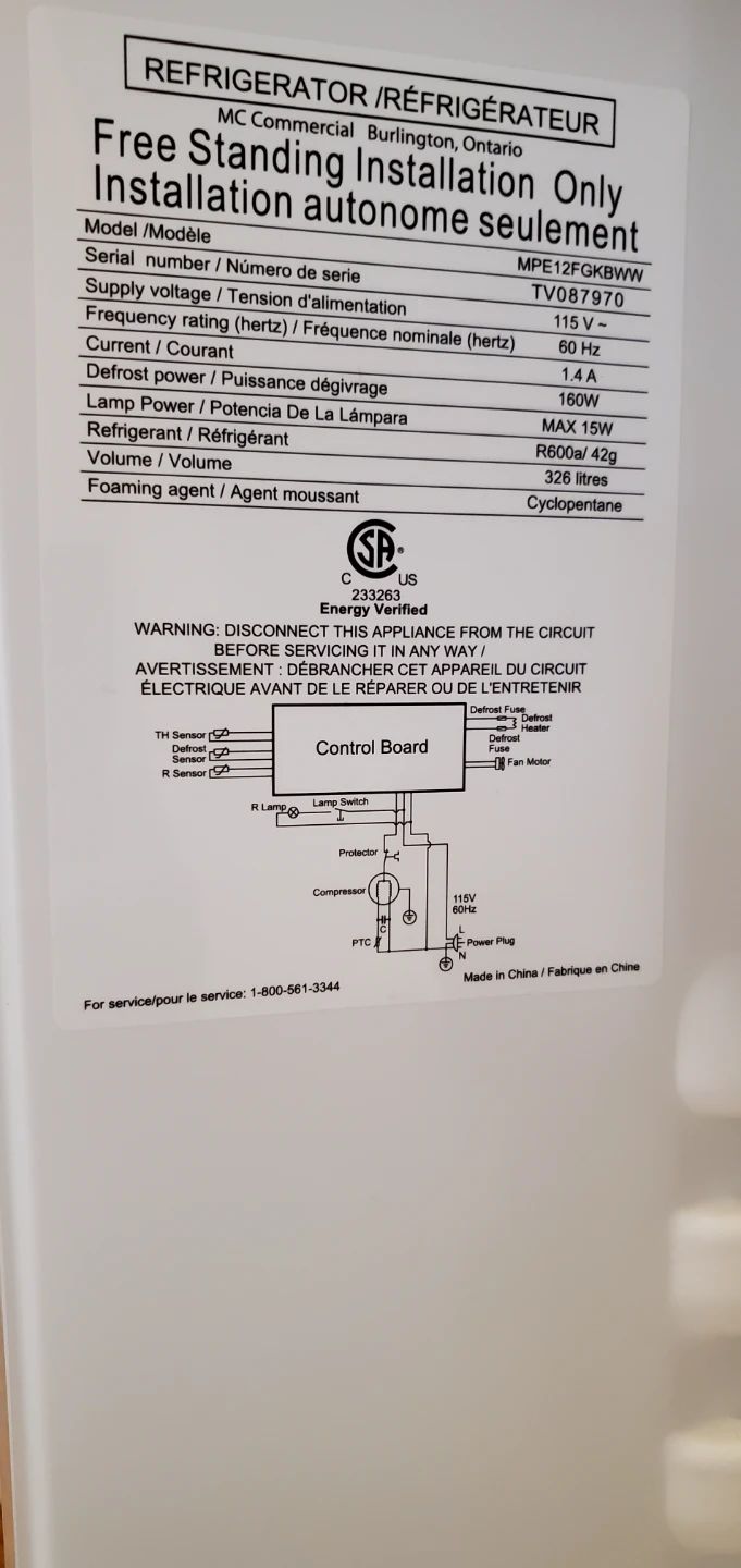 White MC Commercial Refrigerator MPE12FGKBWW - 326 Litres - photo 5