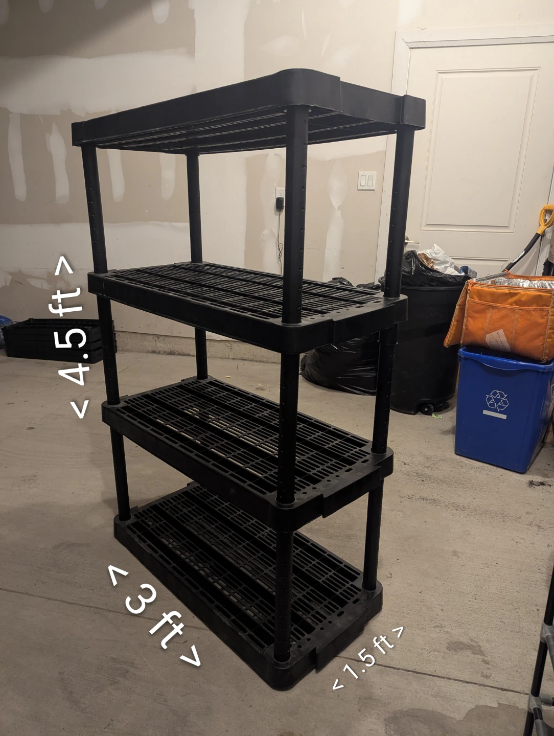 Light weight plastic shelf for sale (measurements in picture)