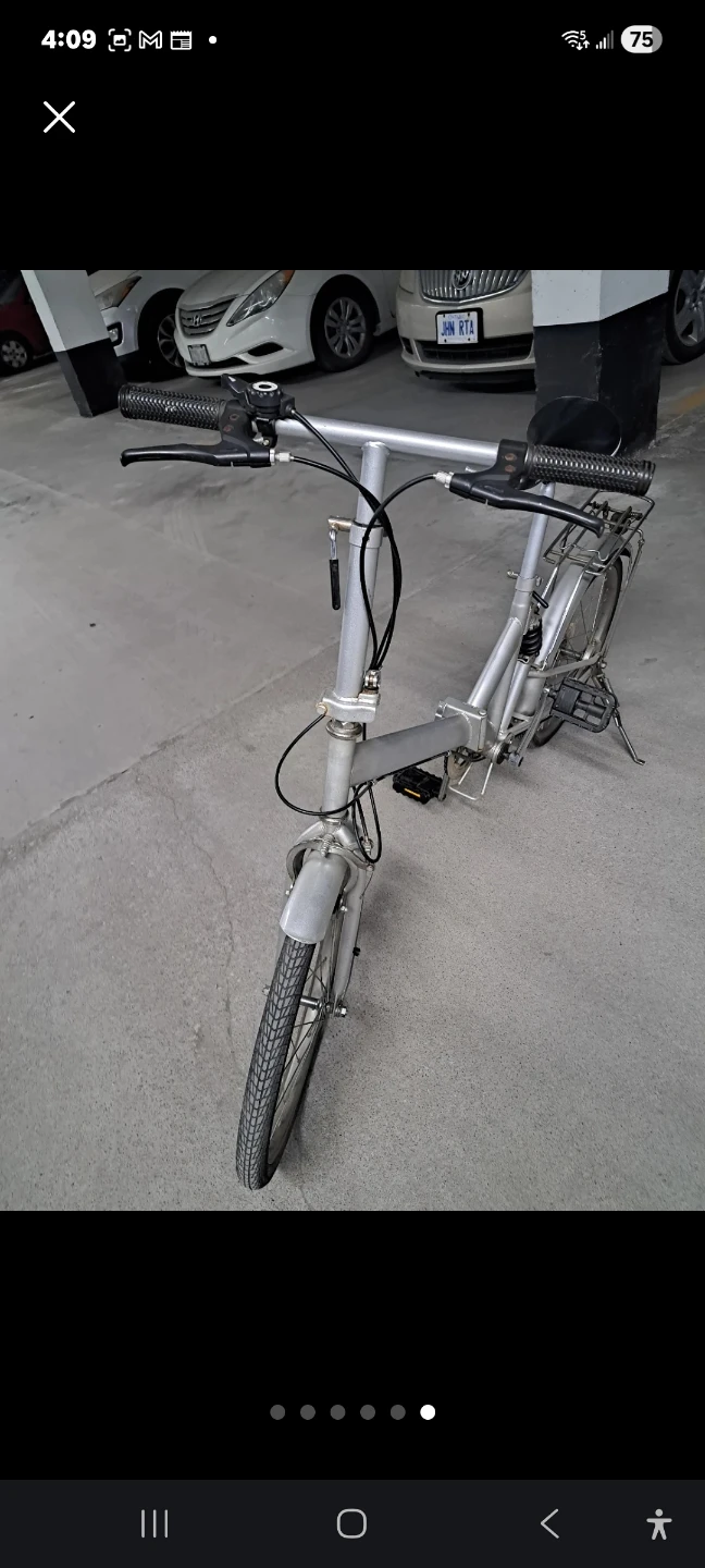 Silver Folding Bike