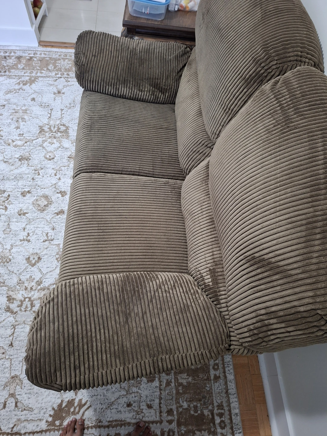 Brown Corduroy Loveseat Recliner - photo 3