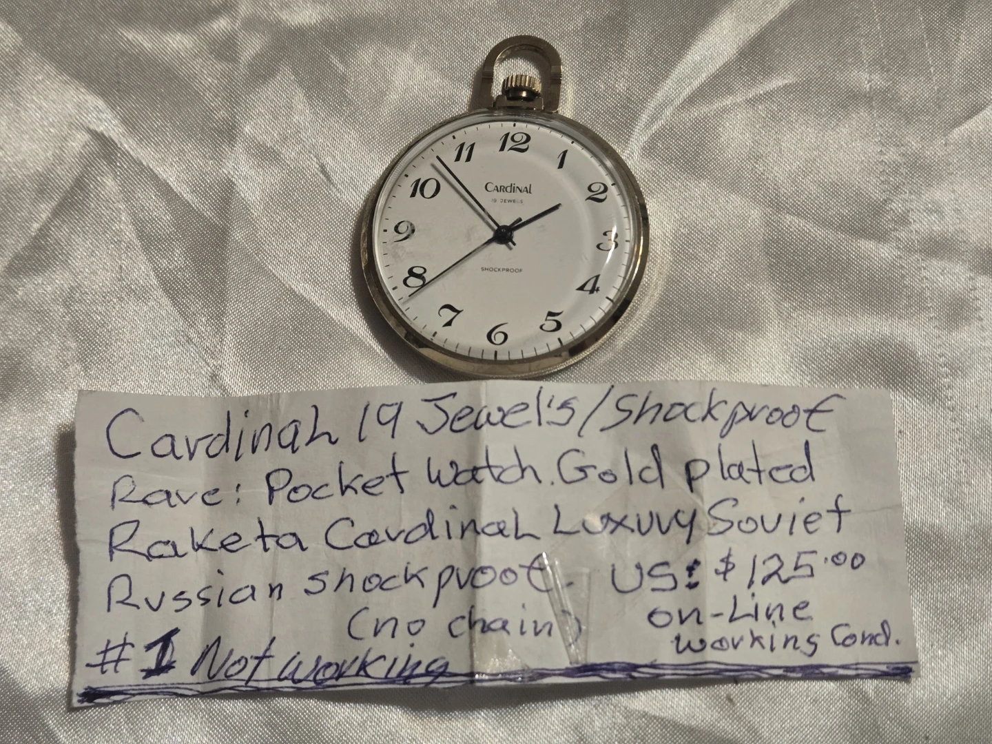 Cardinal 19 Jewels Shockproof Pocket Watch