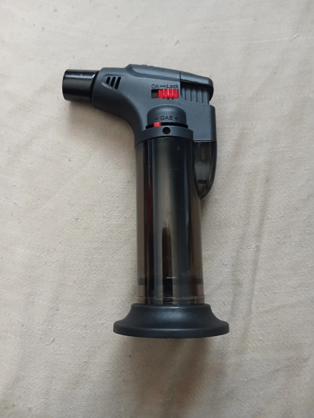 Black Refillable Butane Torch Lighter With Stand - photo 2