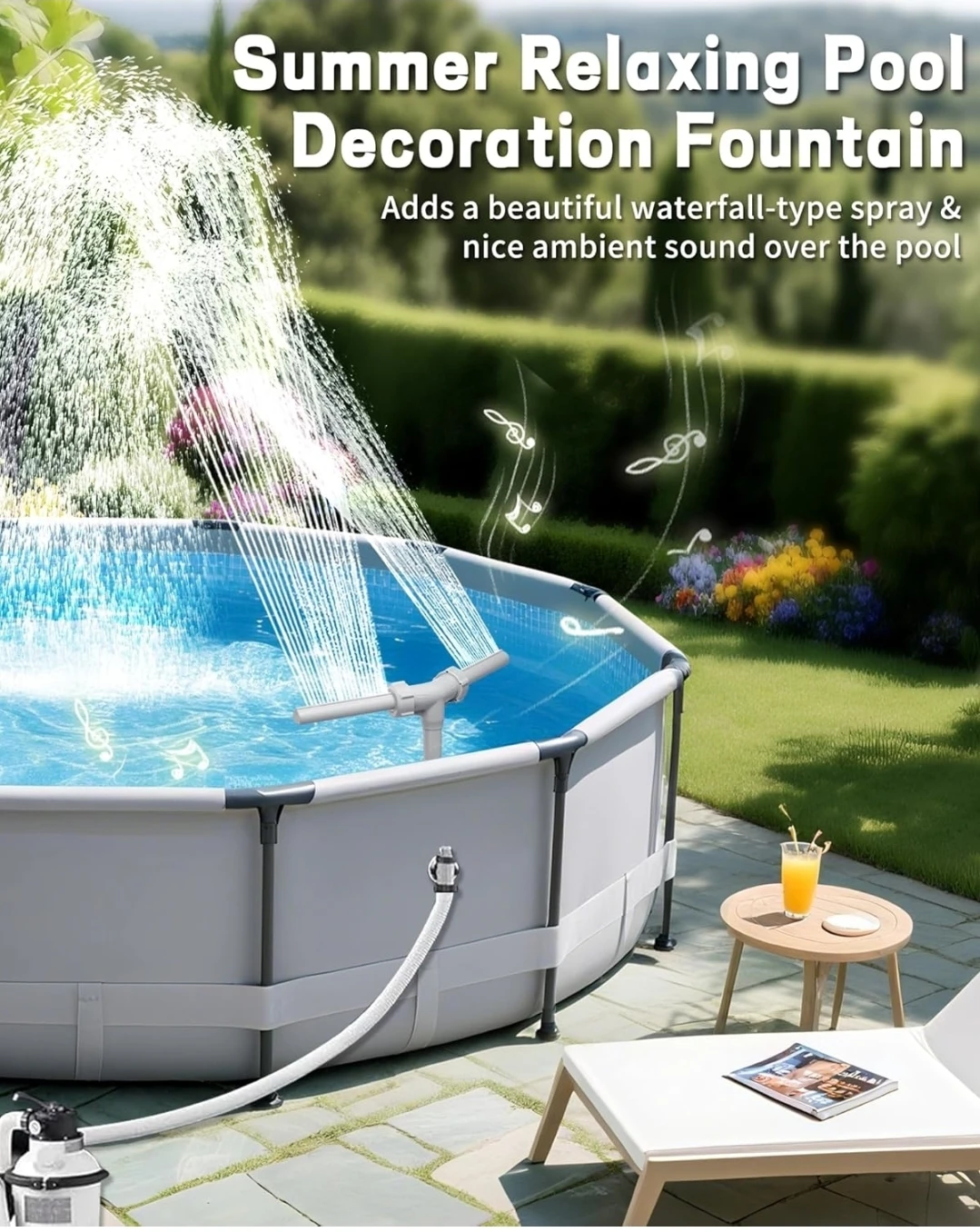 ZCONIEY Swimming Pool Waterfall Fountain Sprinkler - photo 4