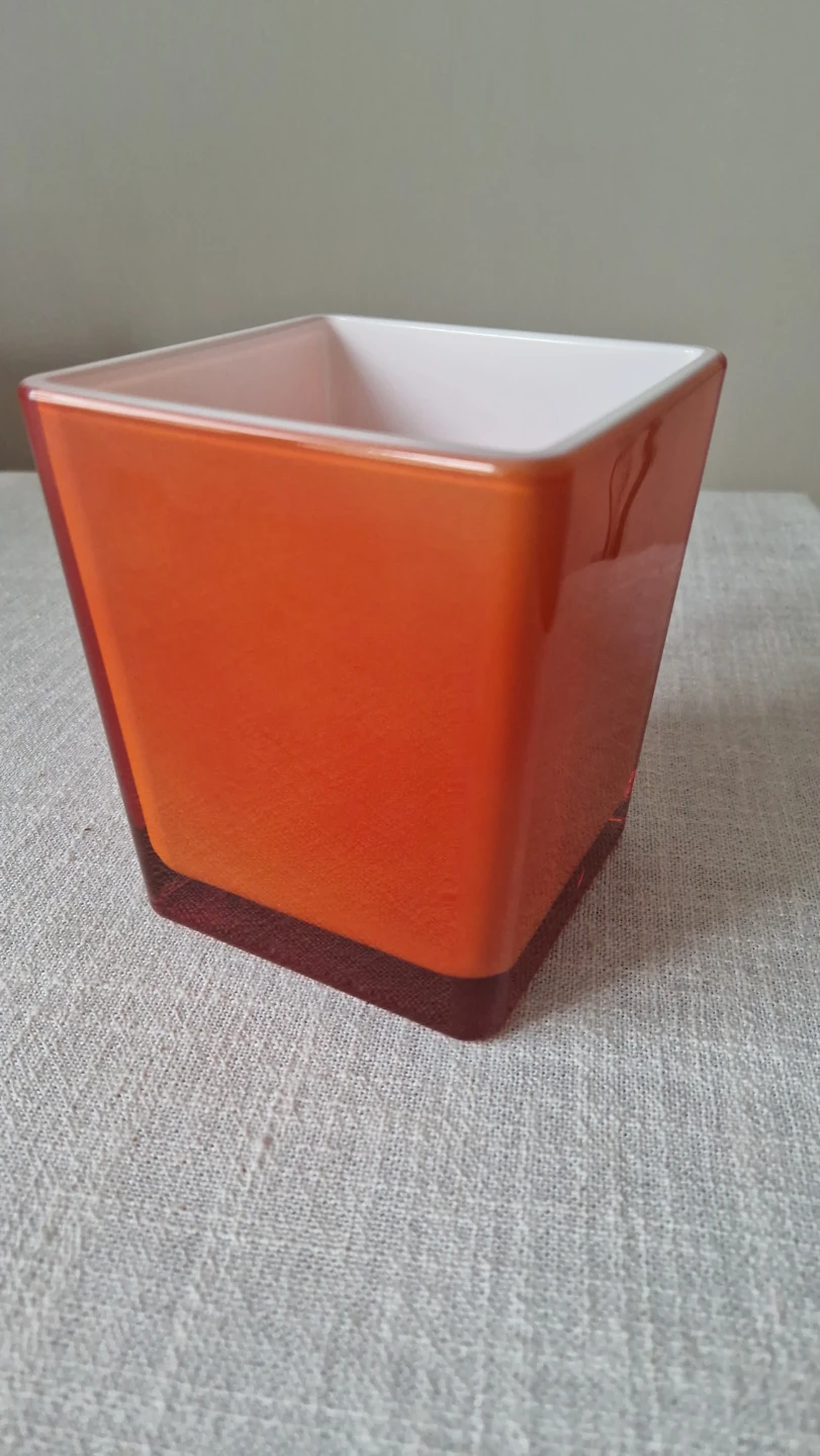 Orange Square Vase