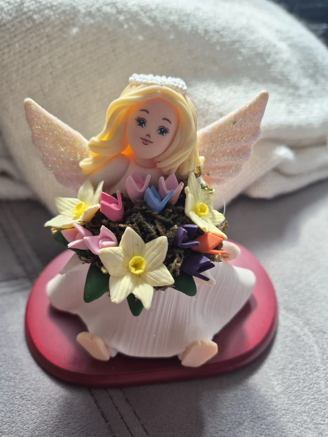 Angel Figurine with Flowers