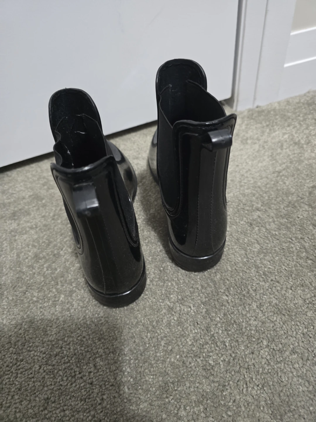 Women's Black Chelsea Rain Boots - Size 6 - photo 2