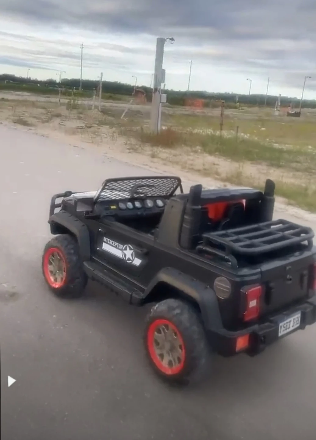 Black Interceptor Ride-On Jeep Toy