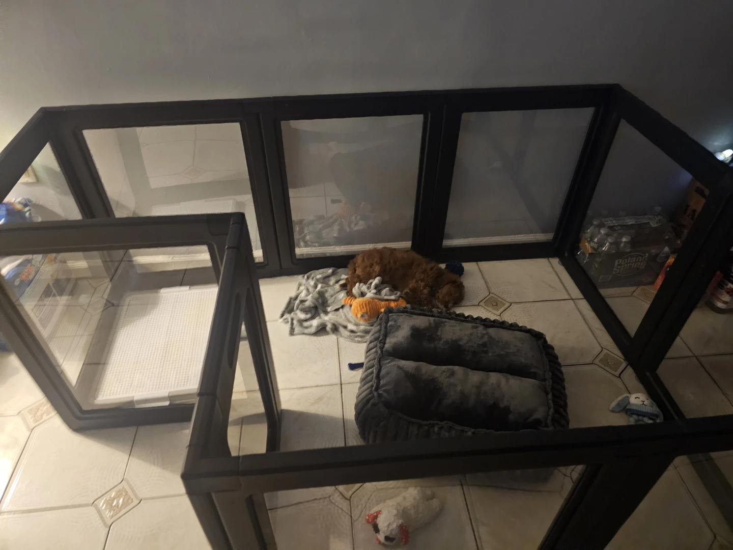 Black Pet Playpen with Clear Panels