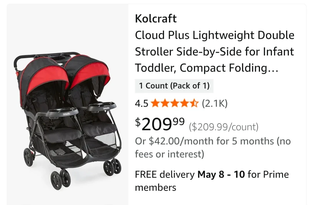 Kolcraft Cloud Plus Lightweight Double Stroller - photo 2