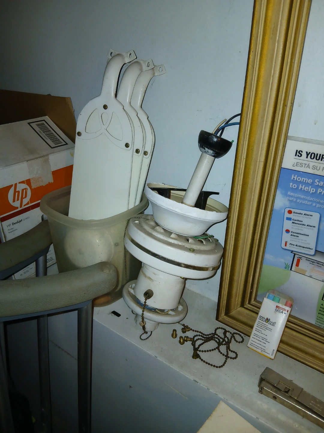 White Ceiling Fan Parts with Pull Chains