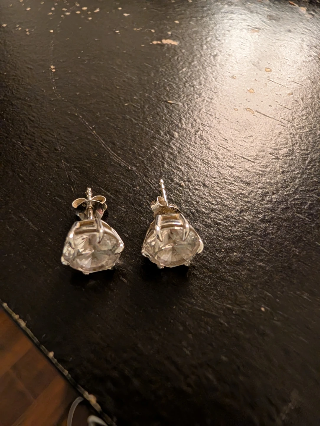Sterling Silver 925 Stud Earrings with Clear Stones - photo 3