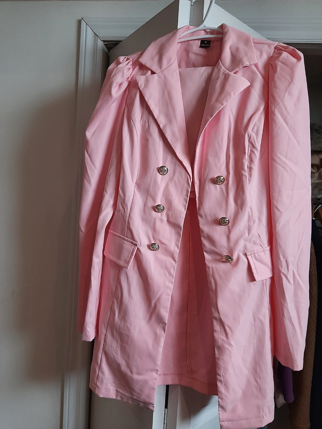 Pink Blazer and Skirt Set Shein