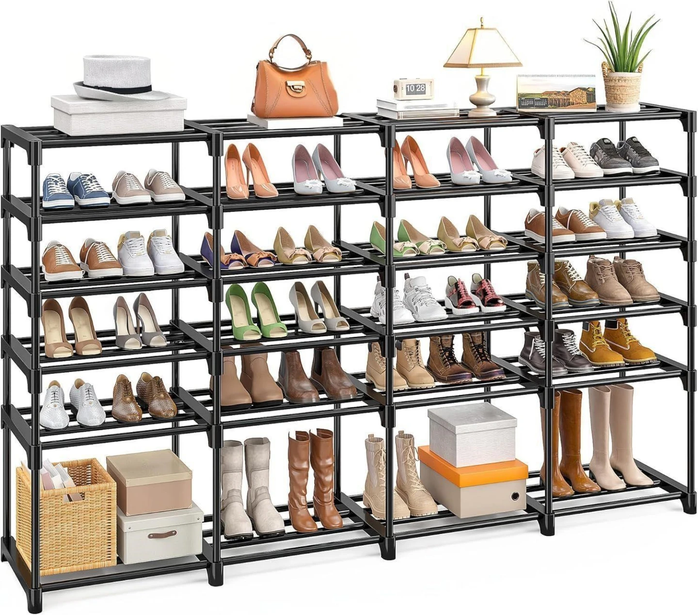 4-Tier Black Metal Shoe Rack Organizer (40 pair of shoes) - photo 3