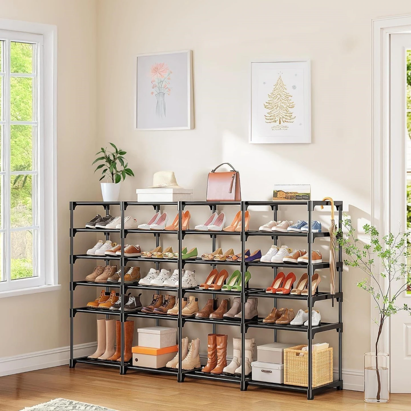 4-Tier Black Metal Shoe Rack Organizer (40 pair of shoes) - photo 4