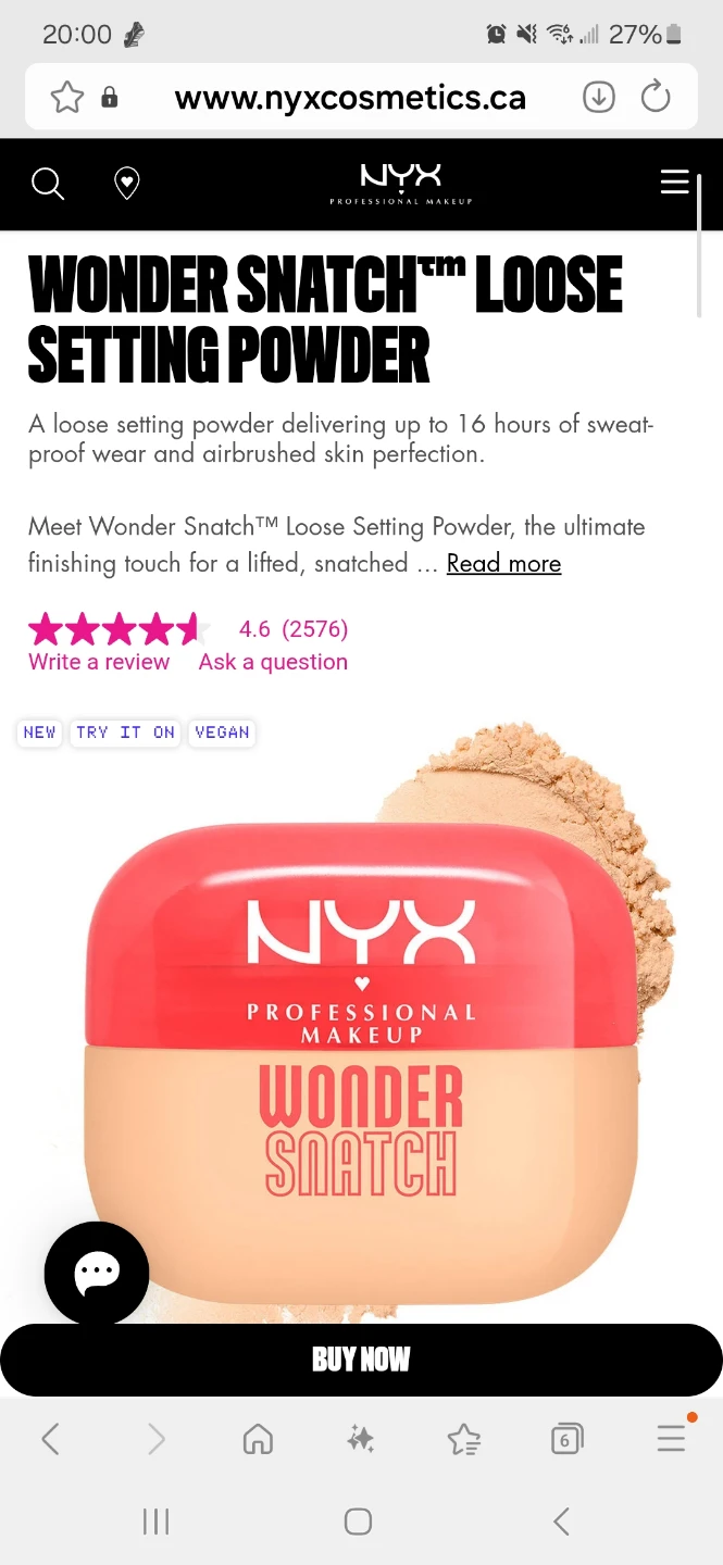 NYX Wonder Snatch Loose Setting Powder (Brand New)