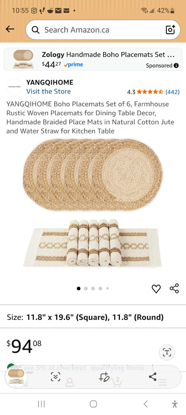 Handmade Boho Placemats Set - photo 2