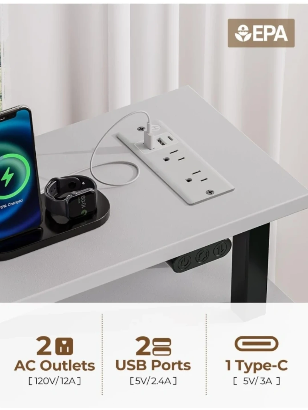 Gaming desk with RGB/outlets - photo 5