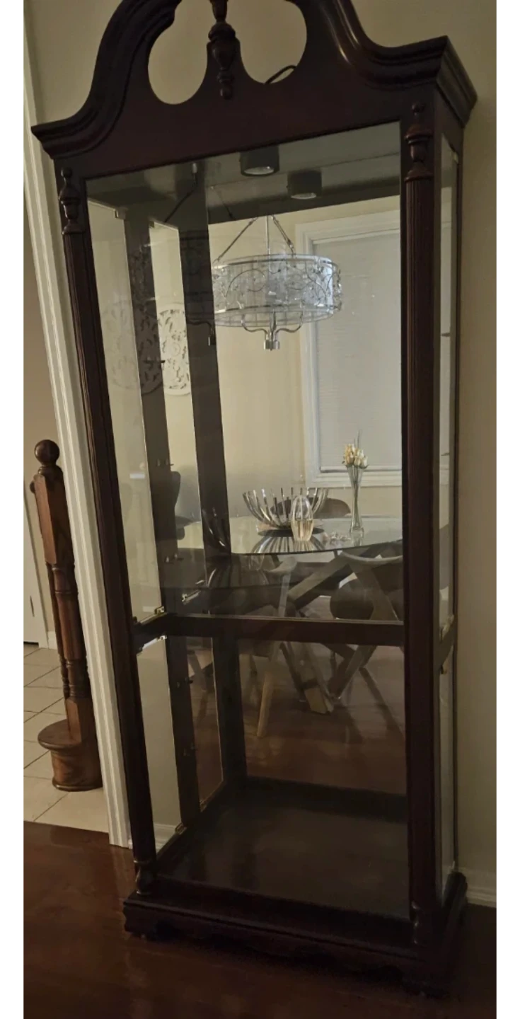 Vintage Mahogany Curio Display Cabinet