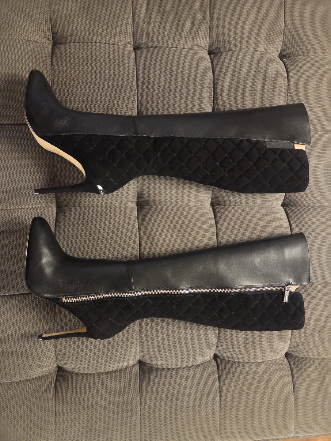 Michael Kors Black Leather & Suede Heeled Stiletto boots 36.5